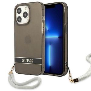 Guess GUHCP13LHTSGSK iPhone 13 Pro / 13 6,1" carcasă rigidă/neagră Husă translucidă