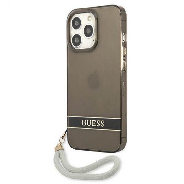 Guess GUHCP13LHTSGSK iPhone 13 Pro / 13 6,1" carcasă rigidă/neagră Husă translucidă