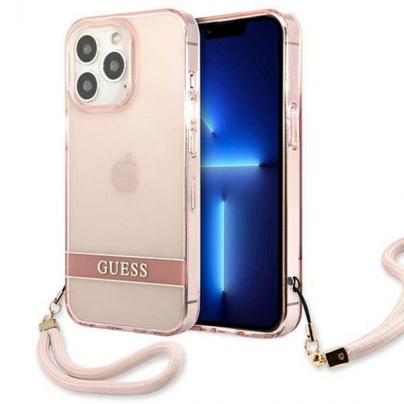 Guess GUHCP13LHTSGSP iPhone 13 Pro / 13 6,1" rożowy/roz carcasă rigidă Translucent Stap