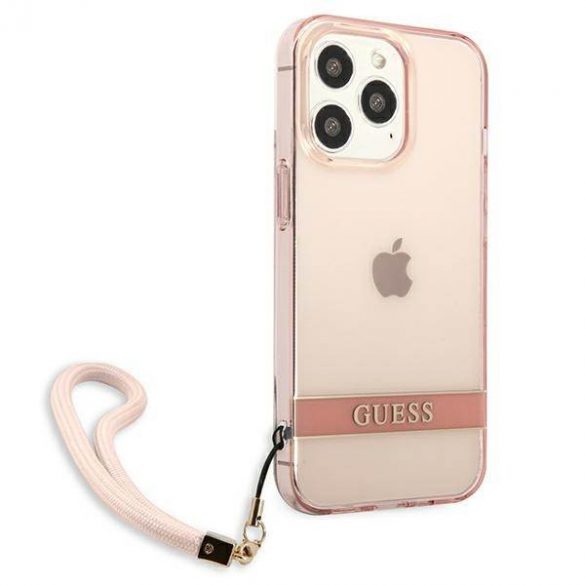 Guess GUHCP13LHTSGSP iPhone 13 Pro / 13 6,1" rożowy/roz carcasă rigidă Translucent Stap