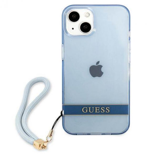 Guess GUHCP13MHTSGSB iPhone 13 / 14 / 15 6.1" albastru/albastru hard Husă Translucent Strap