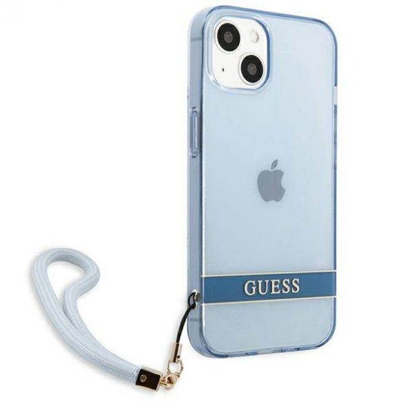 Guess GUHCP13MHTSGSB iPhone 13 / 14 / 15 6.1" albastru/albastru hard Husă Translucent Strap