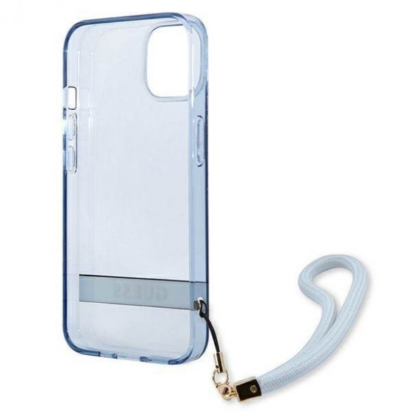 Guess GUHCP13MHTSGSB iPhone 13 / 14 / 15 6.1" albastru/albastru hard Husă Translucent Strap