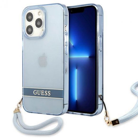 Guess GUHCP13LHTSGSB iPhone 13 Pro / 13 6,1" niebieski/albastru carcasă rigidă Translucent Stap