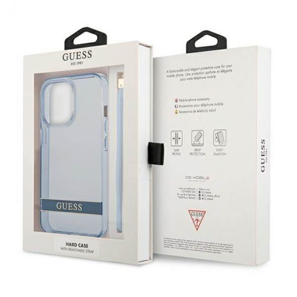 Guess GUHCP13LHTSGSB iPhone 13 Pro / 13 6,1" niebieski/albastru carcasă rigidă Translucent Stap