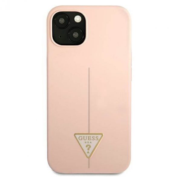 Guess GUHCP13MSLTGP iPhone 13 / 14 / 15 6.1" rożowy/roz hardcase Triunghi din silicon