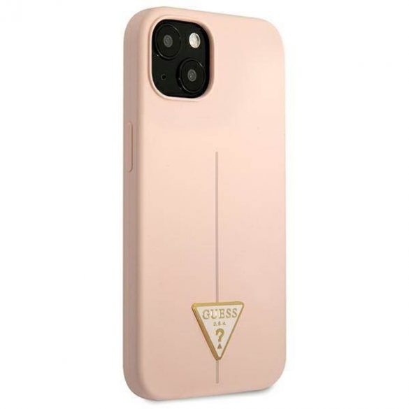 Guess GUHCP13MSLTGP iPhone 13 / 14 / 15 6.1" rożowy/roz hardcase Triunghi din silicon