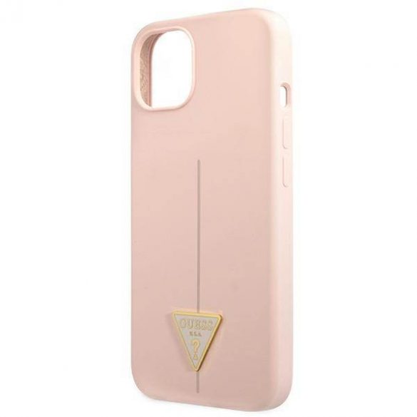 Guess GUHCP13MSLTGP iPhone 13 / 14 / 15 6.1" rożowy/roz hardcase Triunghi din silicon