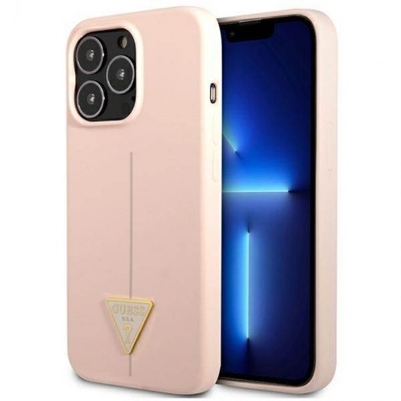 Guess GUHCP13LSLTGP iPhone 13 Pro / 13 6,1" rożowy/roz Carcasă rigidă din silicon Triunghi