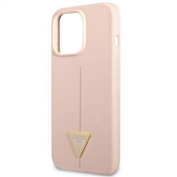 Guess GUHCP13LSLTGP iPhone 13 Pro / 13 6,1" rożowy/roz Carcasă rigidă din silicon Triunghi