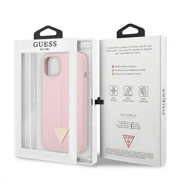 Guess GUHCP13MSLTGU iPhone 13 / 14 / 15 6,1" fioletowy/purpuriu hardcase Triunghi din silicon