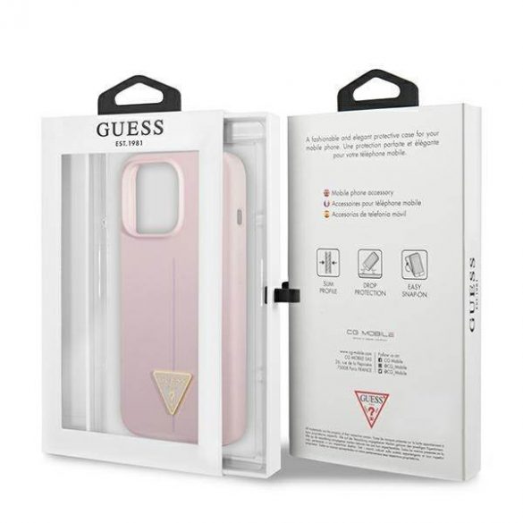 Guess GUHCP13LSLTGU iPhone 13 Pro / 13 6,1" fioletowy/purple hardcase Husă triunghiulară din silicon