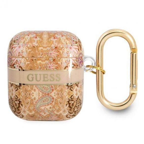 Husă Guess GUA2HHFLD AirPods 1/2 złoty/gold Paisley Strap Collection