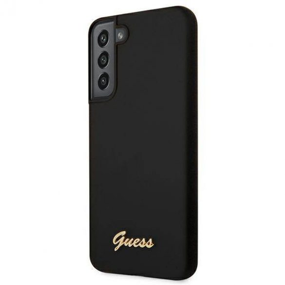 Guess GUHCS22MLSLMGBK S22+ S906 carcasă rigidă/neagră Husă siliconică cu sigla metalică