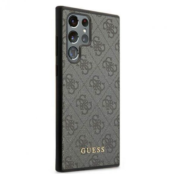 Guess GUHCS22LG4GFGR S22 Ultra S908 gri/gri husă greu 4G Metal Gold Logo husă