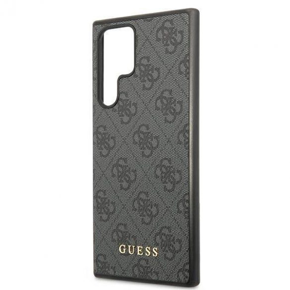 Guess GUHCS22LG4GFGR S22 Ultra S908 gri/gri husă greu 4G Metal Gold Logo husă