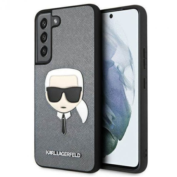 Karl Lagerfeld KLHCS22MSAKHSL S906 S22+ srebrny/silver hard Husă Saffiano Ikonik Karl's Head husă