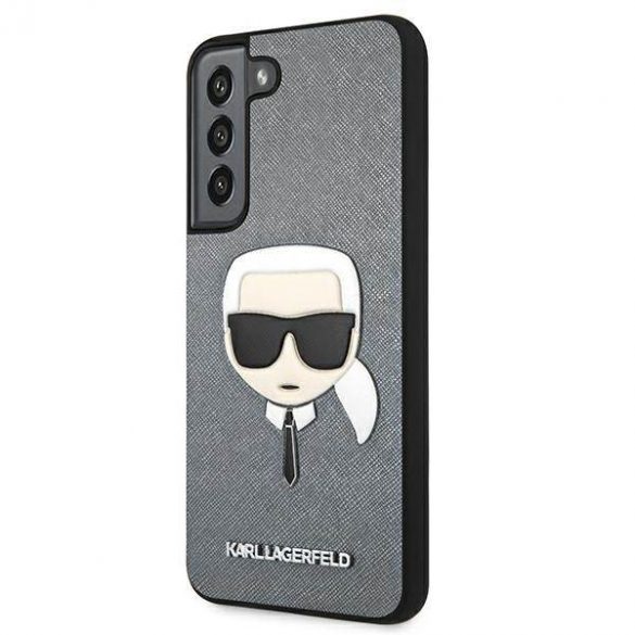 Karl Lagerfeld KLHCS22MSAKHSL S906 S22+ srebrny/silver hard Husă Saffiano Ikonik Karl's Head husă