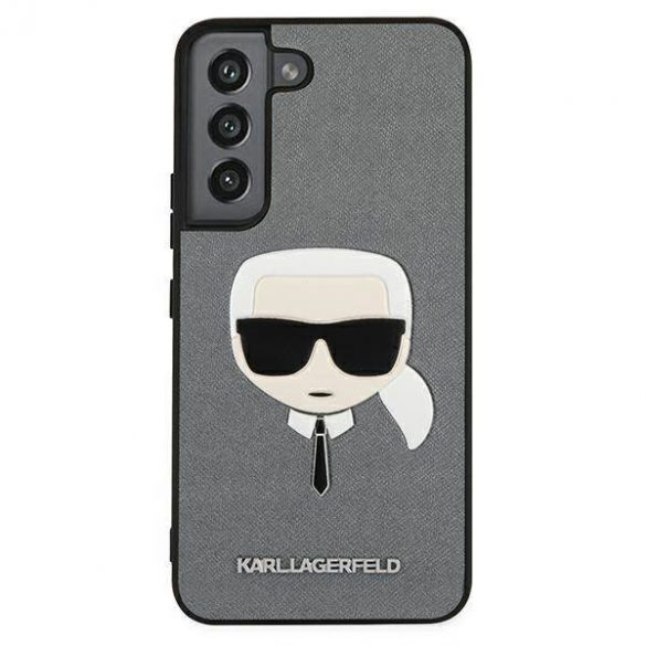 Karl Lagerfeld KLHCS22MSAKHSL S906 S22+ srebrny/silver hard Husă Saffiano Ikonik Karl's Head husă