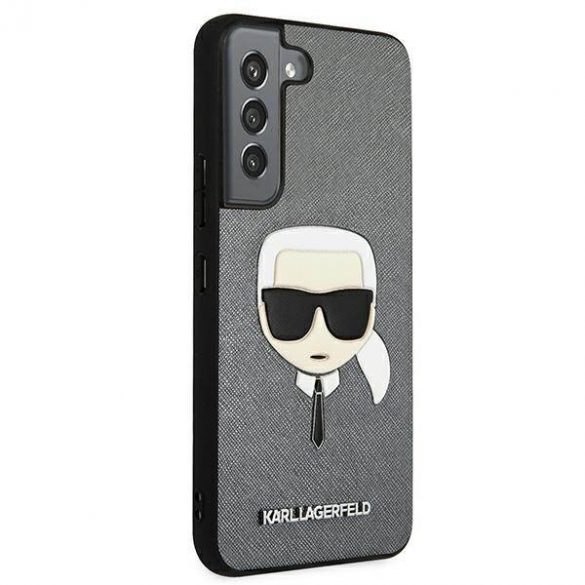 Karl Lagerfeld KLHCS22MSAKHSL S906 S22+ srebrny/silver hard Husă Saffiano Ikonik Karl's Head husă