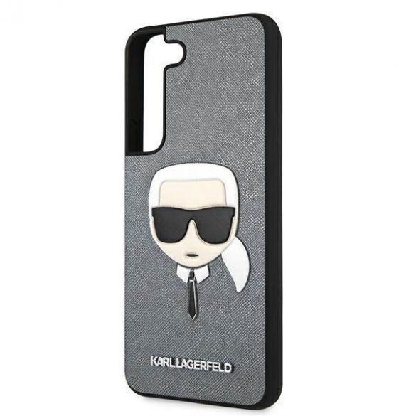 Karl Lagerfeld KLHCS22MSAKHSL S906 S22+ srebrny/silver hard Husă Saffiano Ikonik Karl's Head husă