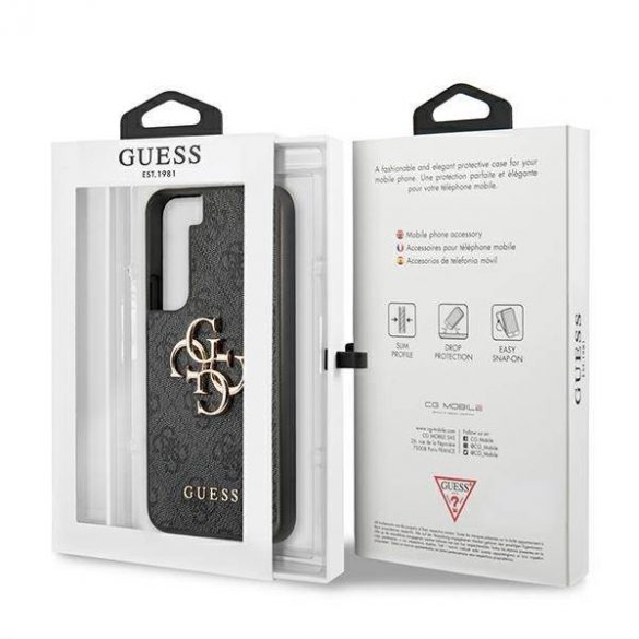 Guess GUHCS22S4GMGGR S901 S22 gri/gri hard Husă 4G Big Metal Logo husă