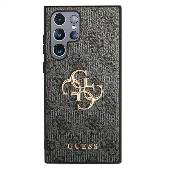 Guess GUHCS22L4GMGGR S908 S22 Ultra gri/gri hard Husă 4G Big Metal Logo husă