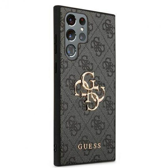 Guess GUHCS22L4GMGGR S908 S22 Ultra gri/gri hard Husă 4G Big Metal Logo husă