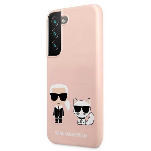 Karl Lagerfeld KLHCS22MSSKCI S22+ S906 hardcase jasno różowy/roz deschis Husă din silicon Ikonik Karl & Choupette