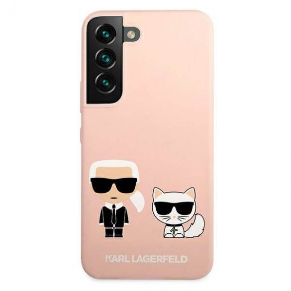 Karl Lagerfeld KLHCS22MSSKCI S22+ S906 hardcase jasno różowy/roz deschis Husă din silicon Ikonik Karl & Choupette