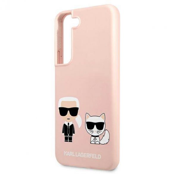 Karl Lagerfeld KLHCS22MSSKCI S22+ S906 hardcase jasno różowy/roz deschis Husă din silicon Ikonik Karl & Choupette