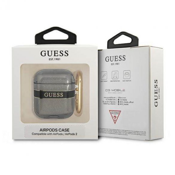 Husă Guess GUA2HHTSK AirPods 1/2, colecția de curele negru/czarny