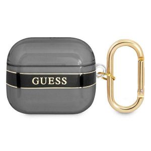 Husă Guess GUA3HHTSK pentru AirPods 3, husă Strap Collection czarny/negru