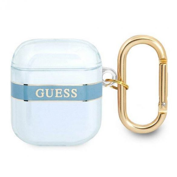 Husă Guess GUA2HHTSB AirPods 1/2 niebieski/albastru Colecție curea