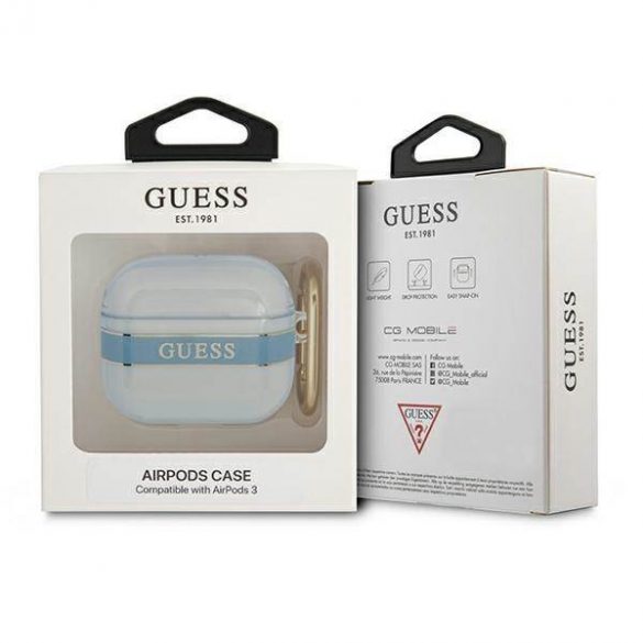 Guess GUA3HHTSB Husa AirPods 3 niebieski/albastru Strap Collection