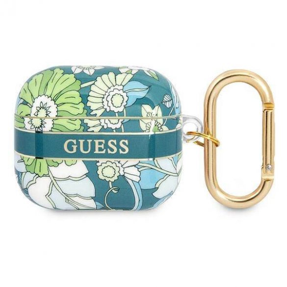 Husă Guess GUA3HHFLN AirPods 3 zielony/verde Husă Flower Strap Collection