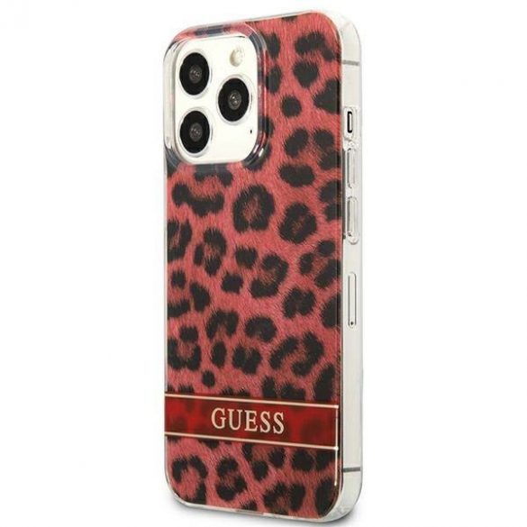 Guess GUHCP13LHSLEOR Husă Leopard pentru iPhone 13 Pro / 13 6,1" czerwony/roșu