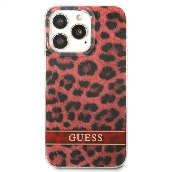 Guess GUHCP13LHSLEOR Husă Leopard pentru iPhone 13 Pro / 13 6,1" czerwony/roșu