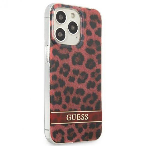 Guess GUHCP13LHSLEOR Husă Leopard pentru iPhone 13 Pro / 13 6,1" czerwony/roșu