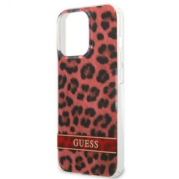 Guess GUHCP13LHSLEOR Husă Leopard pentru iPhone 13 Pro / 13 6,1" czerwony/roșu