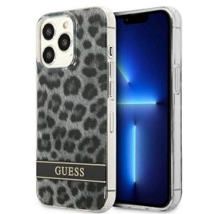 Guess GUHCP13LHSLEOK iPhone 13 Pro / 13 6,1" szary/gri carcasă rigidă Leopard