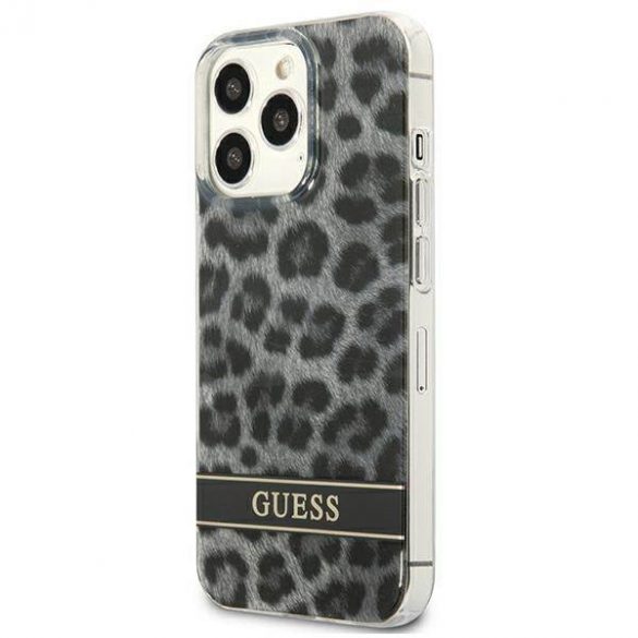 Guess GUHCP13LHSLEOK iPhone 13 Pro / 13 6,1" szary/gri carcasă rigidă Leopard