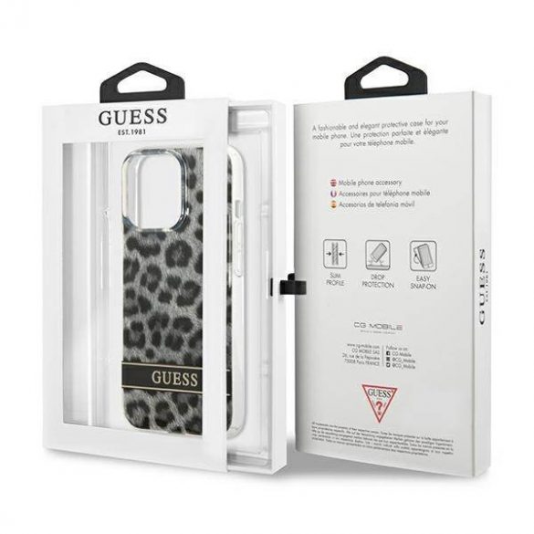 Guess GUHCP13LHSLEOK iPhone 13 Pro / 13 6,1" szary/gri carcasă rigidă Leopard