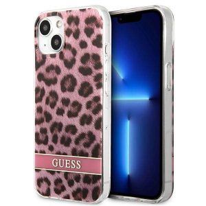 Guess GUHCP13SHSLEOP iPhone 13 mini 5,4" roz/roz hard Husă Leopard