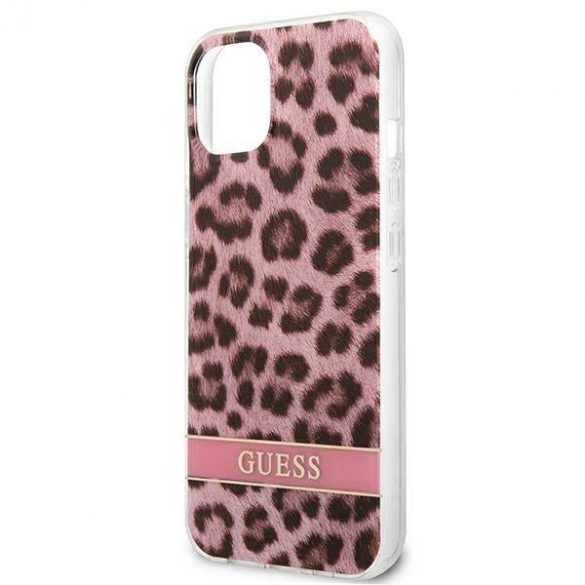 Guess GUHCP13SHSLEOP iPhone 13 mini 5,4" roz/roz hard Husă Leopard