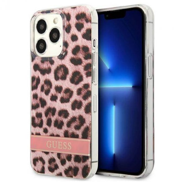 Guess GUHCP13LHSLEOP iPhone 13 Pro / 13 6,1" rożowy/roz husă rigidă Leopard