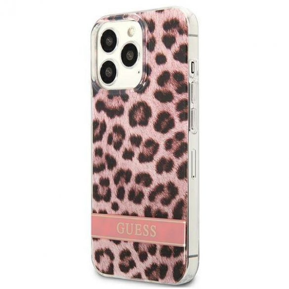 Guess GUHCP13LHSLEOP iPhone 13 Pro / 13 6,1" rożowy/roz husă rigidă Leopard