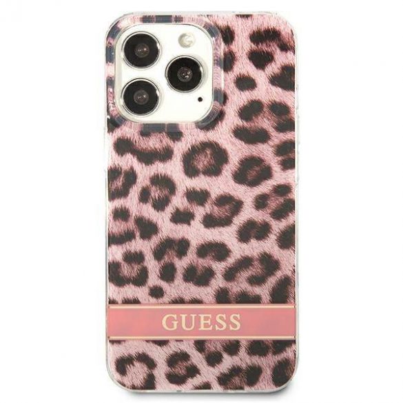 Guess GUHCP13LHSLEOP iPhone 13 Pro / 13 6,1" rożowy/roz husă rigidă Leopard