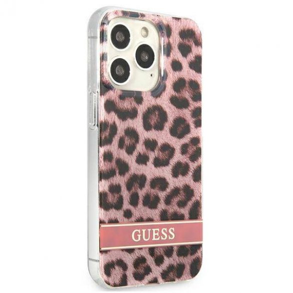 Guess GUHCP13LHSLEOP iPhone 13 Pro / 13 6,1" rożowy/roz husă rigidă Leopard