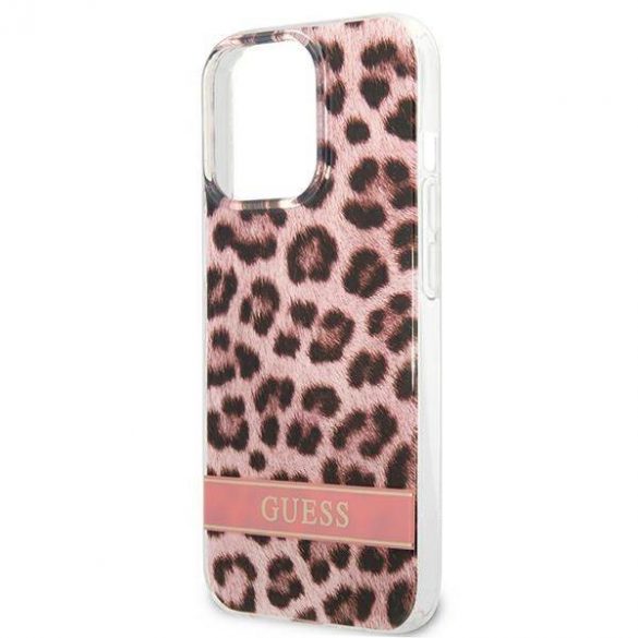 Guess GUHCP13LHSLEOP iPhone 13 Pro / 13 6,1" rożowy/roz husă rigidă Leopard